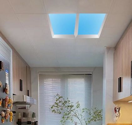 Topsung Luciera artificiale a LED Lampada da ufficio Quadro di soffitto 300x1200 Cielo blu Nube bianca