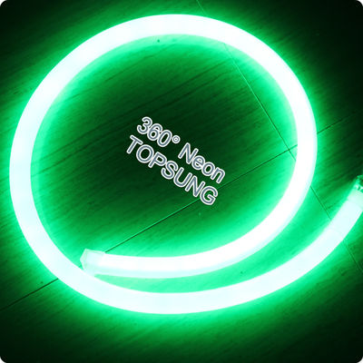 360 gradi Neon a LED rotondo, flessibile, tubo a neon a LED, 16 mm, corda verde, 24 V.