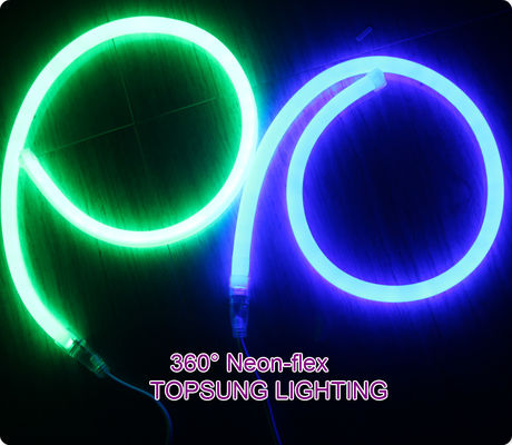 110V 360 gradi emettono 16mm rotondo sottile led neon flessibile luci di Natale verde