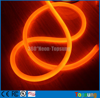 luce al neon a tubo di PVC arancione sottile e rotonda 16 mm a 360 gradi a LED neon flex DC24V