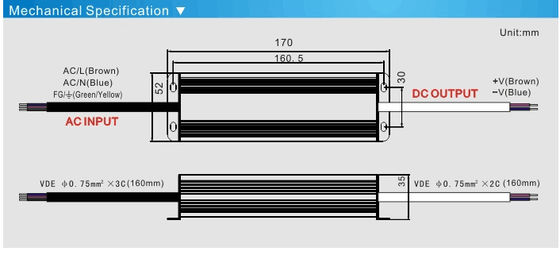 Protezione idraulica IP67 Lumina a striscia a led Trasformatore alimentazione 12v 60w
