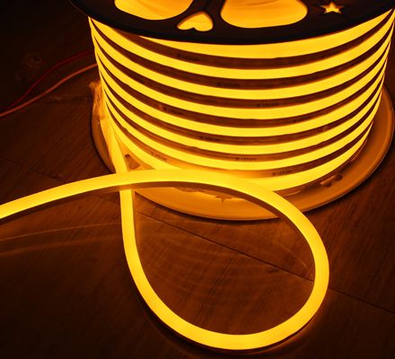 50m bobina anti-UV completamente impermeabile IP68 led flex neon striscia 24vsmd flessibile tubo morbido giallo emissione mini 7 * 15mm