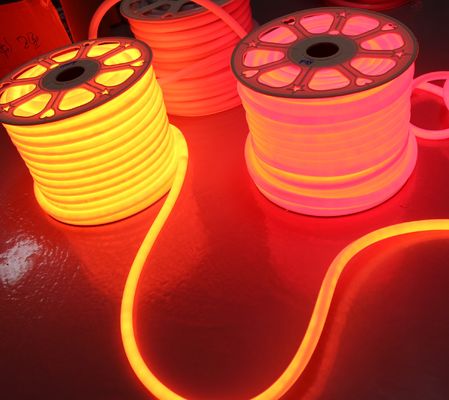 Tubo a LED impermeabile a 360 gradi ambra 24V rotondo tubo di neon flessibile 25mm tubo in PVC giallo