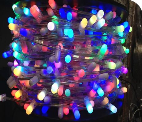 lampadina a LED a stringa all' esterno 100m 12v rgb cambiamento di colore lampadine a LED a strisce di fata strisce di clip di Natale