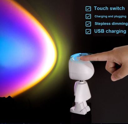 USB Robot di ricarica Proiezione tramonto Luce Decorazione murale salotto
