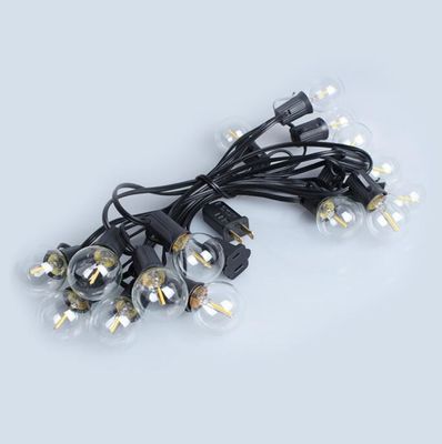 100ft G40 Outdoor Led Light String Globe Bulbs Wire nero connessibile