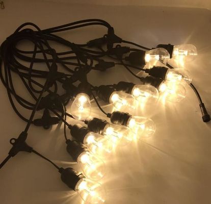 Durable 48 ft outdoor flessibile led Light string Hanging E27 E26 Sockets waterproof belt clip Patio Lights