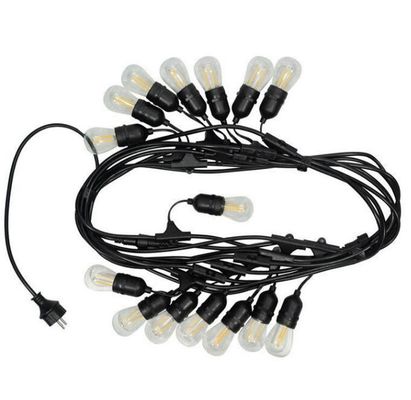 Durable 48 ft outdoor flessibile led Light string Hanging E27 E26 Sockets waterproof belt clip Patio Lights